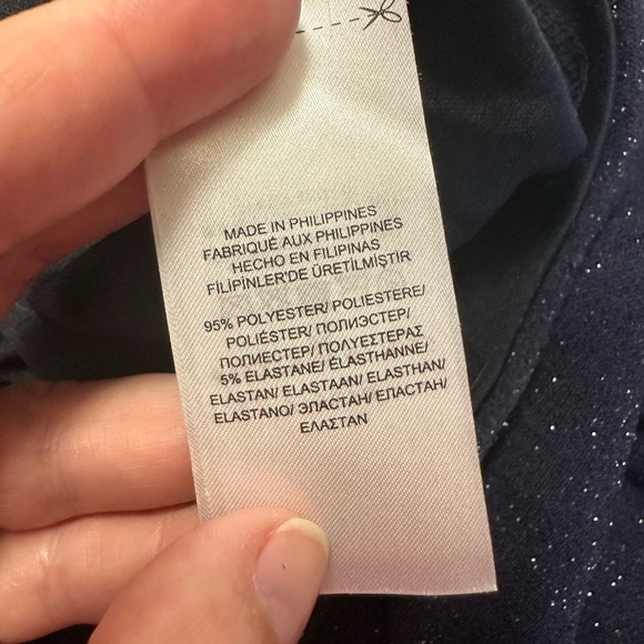 Ralph Lauren Midnight blue dress with silver tinsel throughout size 14 - Picture 6 of 7